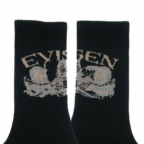  EVISEN SOCKS エビセン ソックス 靴下 DRAGON BLACK スケートボード スケボー 4