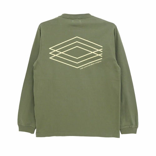 COLOR COMMUNICATIONS LONG SLEEVE カラーコミュニケーションズ ロングスリーブTシャツ 3C DIAMONDS LIGHT OLIVE スケートボード スケボー 