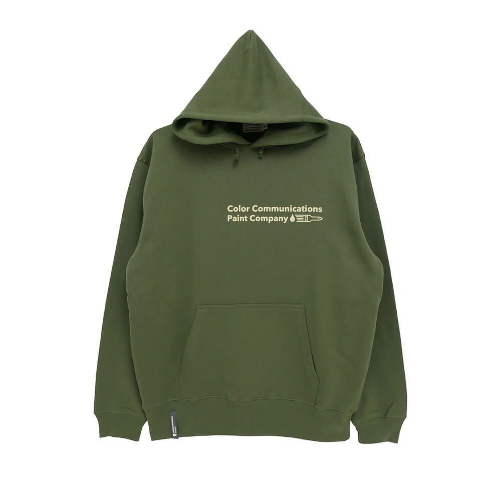 COLOR COMMUNICATIONS HOOD カラーコミュニケーションズ パーカー RE-PAINT COMPANY 2 2024 LIGHT OLIVE スケートボード スケボー 