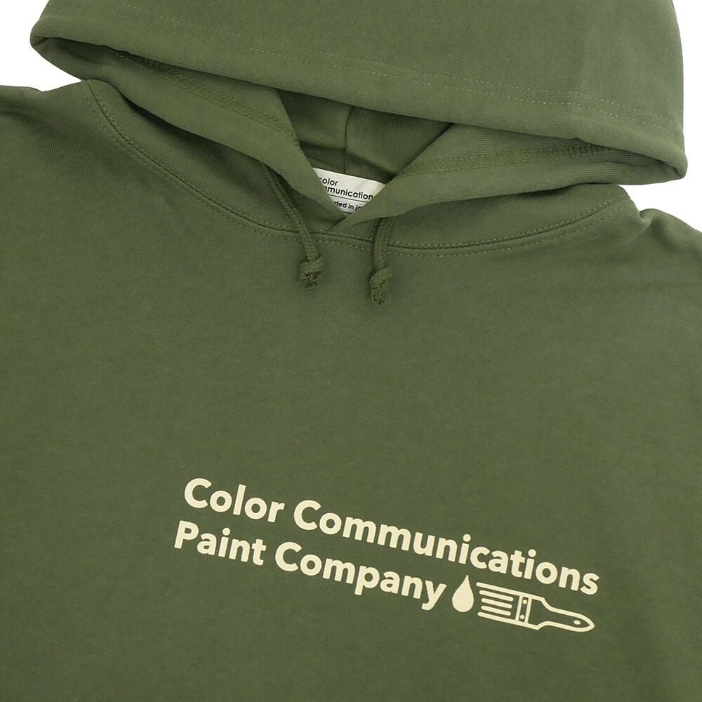 COLOR COMMUNICATIONS HOOD カラーコミュニケーションズ パーカー RE-PAINT COMPANY 2 2024 LIGHT OLIVE スケートボード スケボー 1