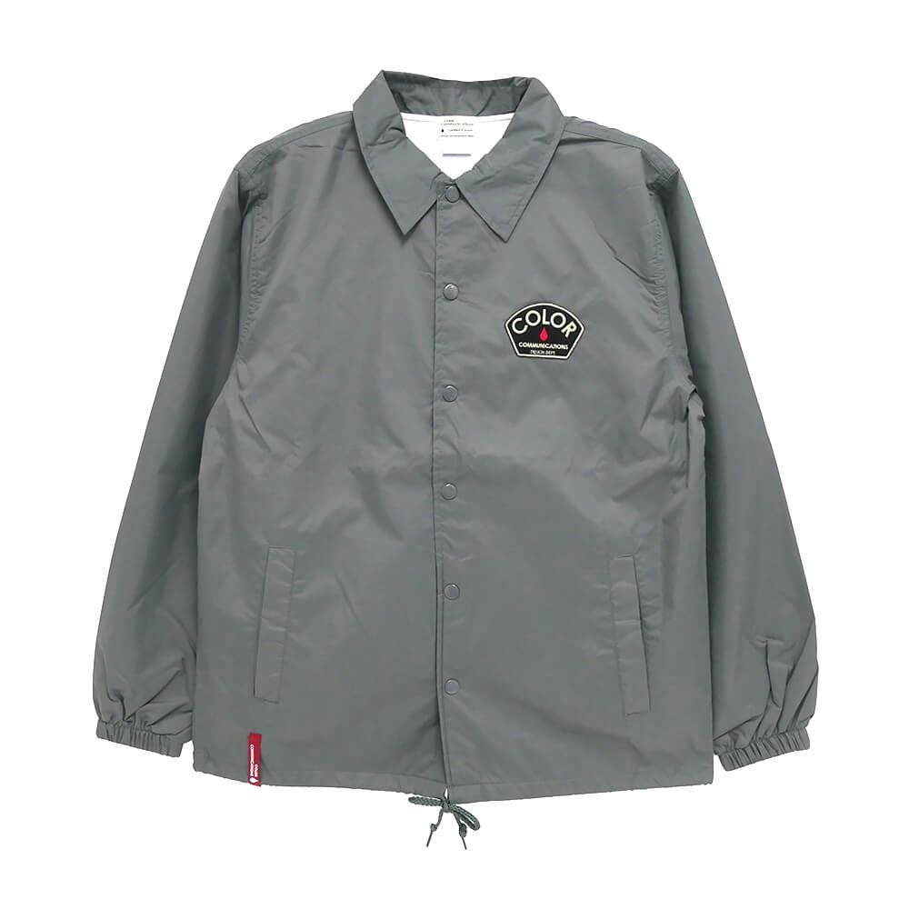 COLOR COMMUNICATIONS JACKET カラーコミュニケーションズ ジャケット DESIGN DEPT PATCH COACH CHARCOAL スケートボード スケボー 