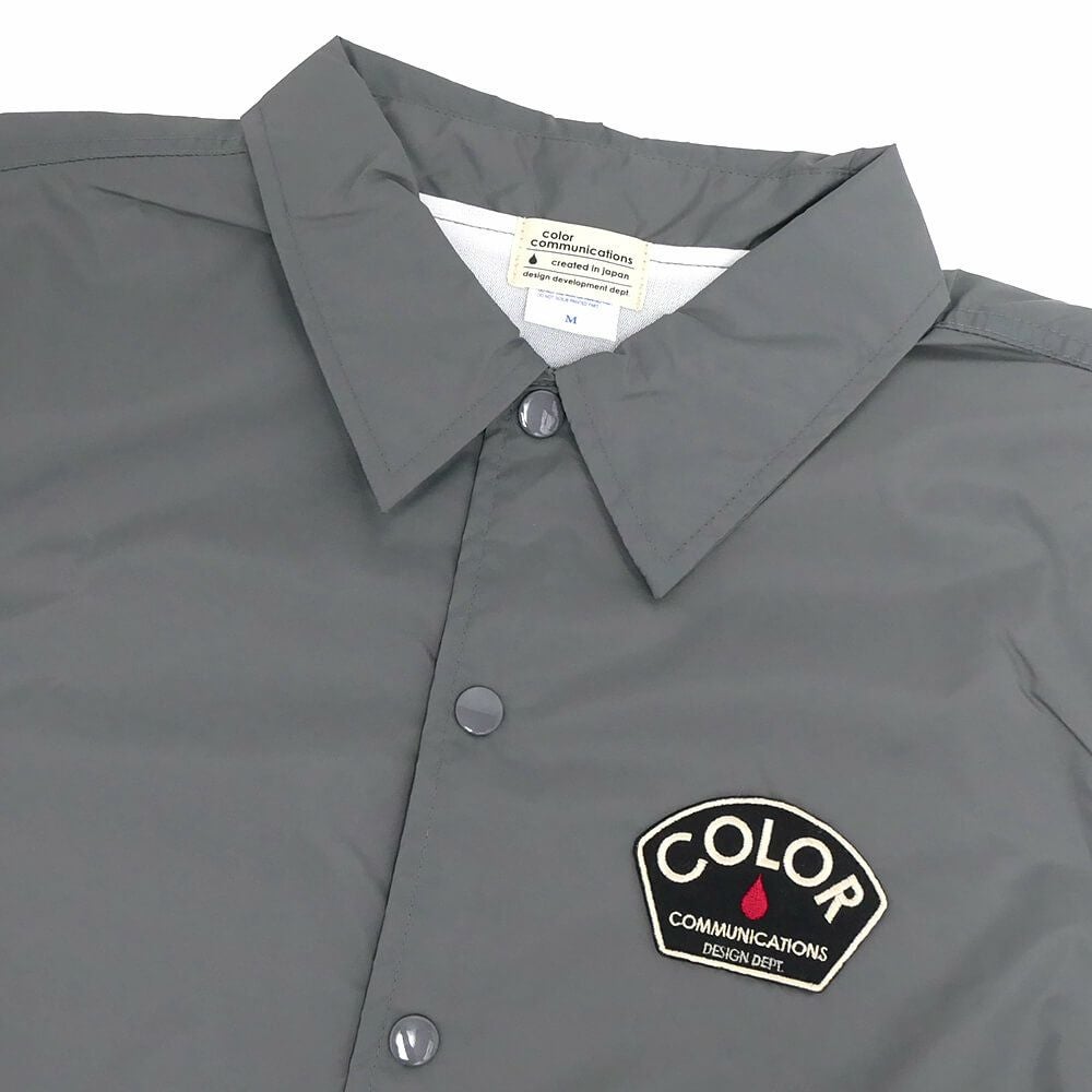 COLOR COMMUNICATIONS JACKET カラーコミュニケーションズ ジャケット DESIGN DEPT PATCH COACH CHARCOAL スケートボード スケボー 1