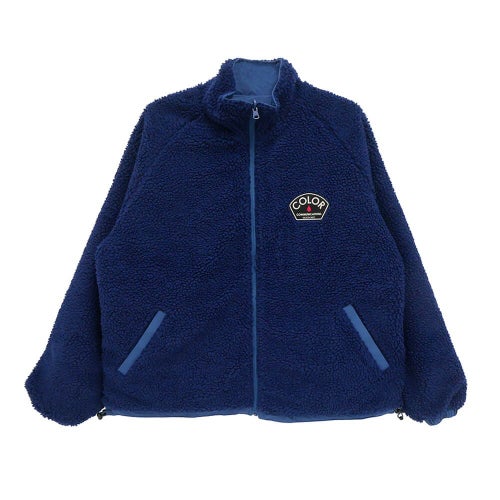 COLOR COMMUNICATIONS JACKET カラーコミュニケーションズ ジャケット DRIP EMB NYLON BOA REVERSIBLE NAVY/NAVY スケートボード スケボー 