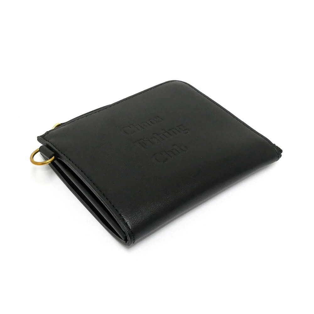 CHAOS FISHING CLUB WALLET カオスフィッシングクラブ サイフ LOGO LEATHER WALLET 2.0 BLACK スケートボード スケボー　3