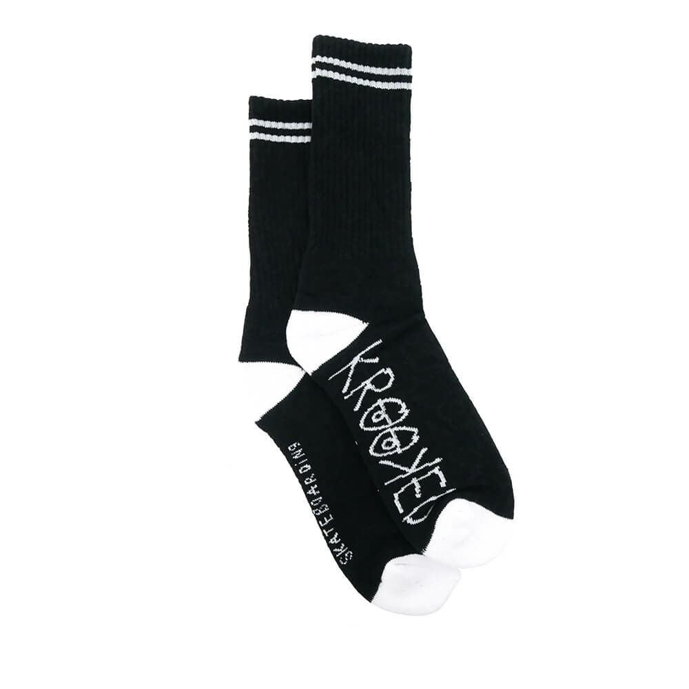 KROOKED SOCKS クルキッド ソックス 靴下 MULTI FLOWERS BLACK/BLACK/WHITE スケートボード スケボー 3