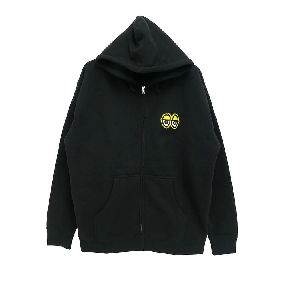 KROOKED HOOD クルキッド パーカー NEW TRICKS ZIP UP BLACK スケートボード スケボー 1