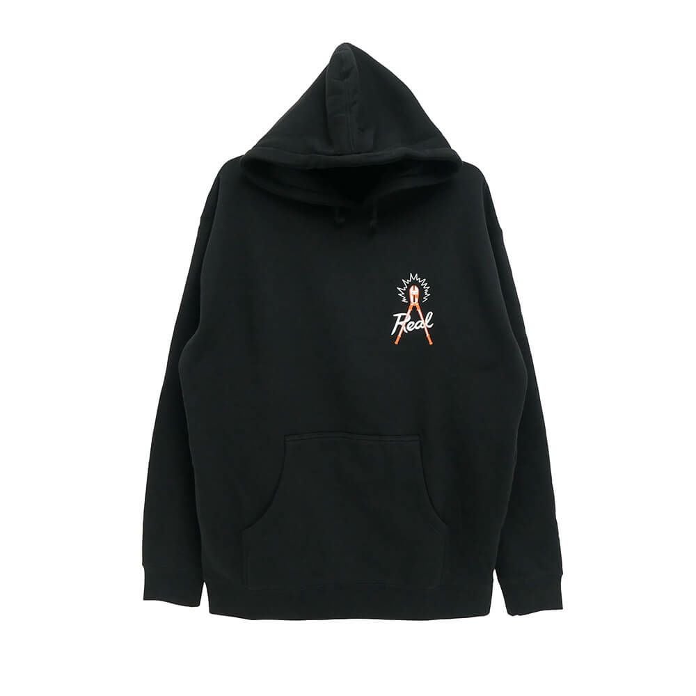 REAL HOOD リアル パーカー SPOT CONSERVATORS BLACK スケートボード スケボー 1