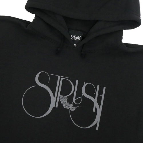 STRUSH HOOD ストラッシュ パーカー SMOKE LOGO BLACK スケートボード スケボー 1