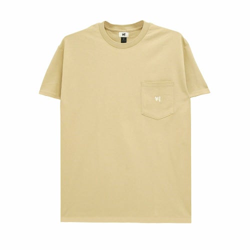KAWA T-SHIRT 川 Tシャツ 川 LOGO 1POINT POCKET SAND/WHITE スケートボード スケボー 