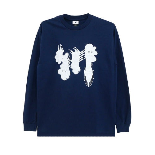 KAWA LONG SLEEVE 川 ロングスリーブTシャツ 川 BIG LOGO NAVY/WHITE スケートボード スケボー 