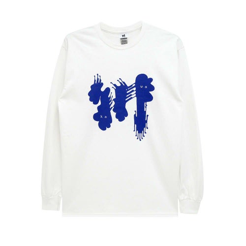 KAWA LONG SLEEVE 川 ロングスリーブTシャツ 川 BIG LOGO WHITE/BLUE スケートボード スケボー 