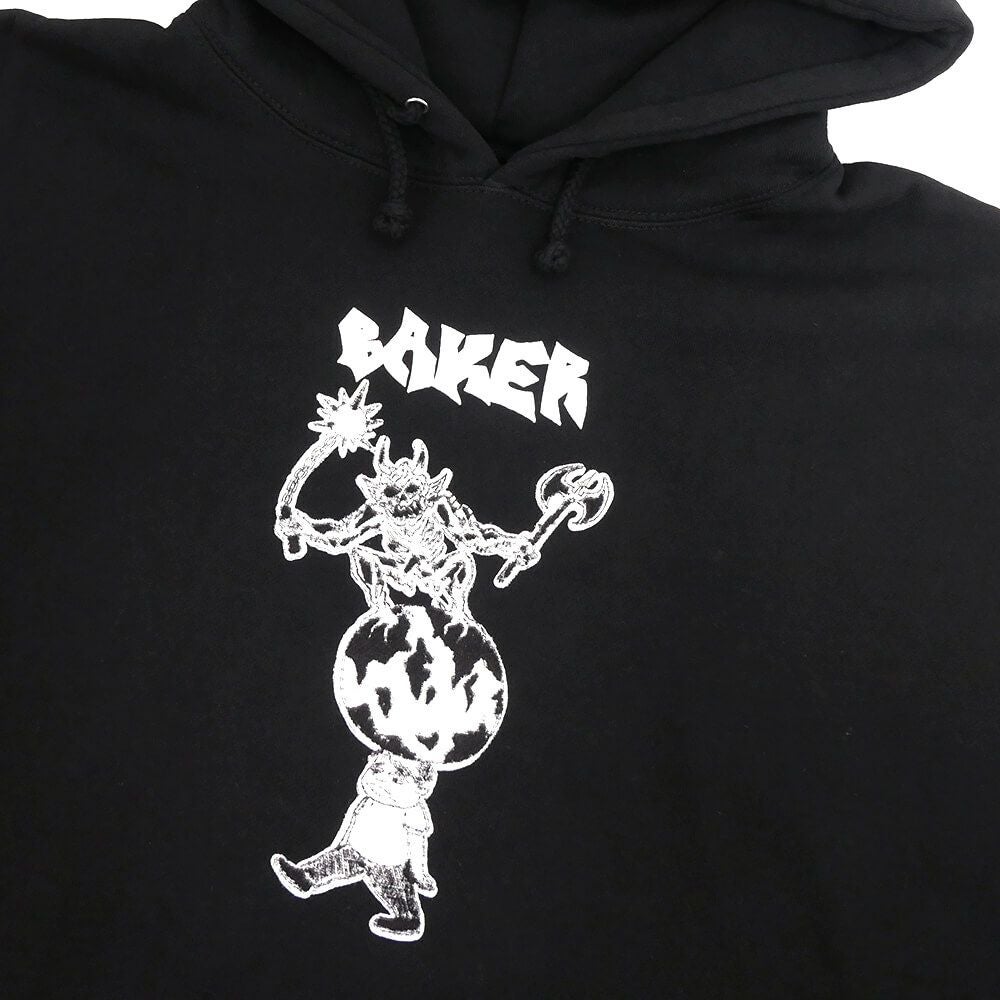 BAKER HOOD ベイカー パーカー WORLD CRUSHER BLACK スケートボード スケボー 1