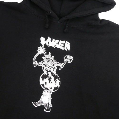 BAKER HOOD ベイカー パーカー WORLD CRUSHER BLACK スケートボード スケボー 1