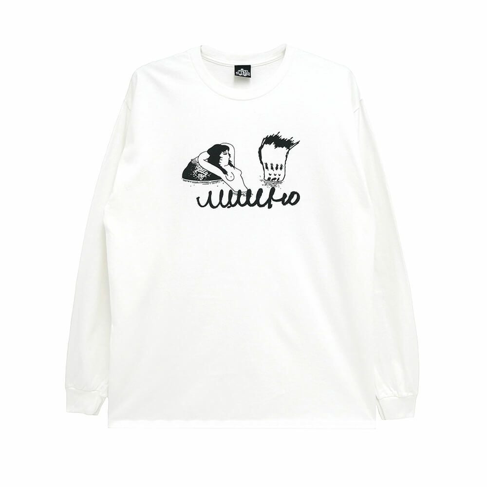 MAN WHO LONG SLEEVE マンフー ロングスリーブTシャツ 混浴 WHITE スケートボード スケボー 