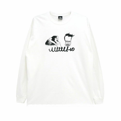 MAN WHO LONG SLEEVE マンフー ロングスリーブTシャツ 混浴 WHITE スケートボード スケボー 