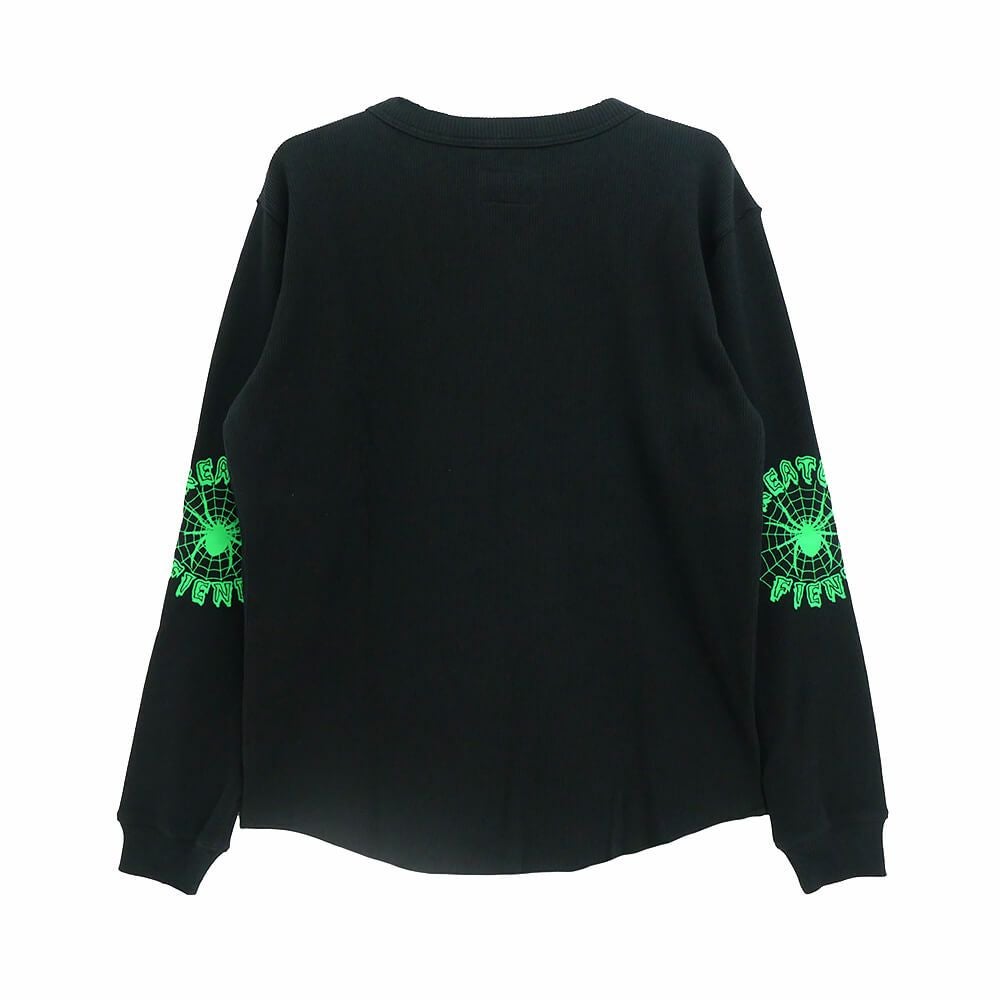 CREATURE LONG SLEEVE クリーチャー ロングスリーブTシャツ WEB THERMAL TOP BLACK/GREEN スケートボード スケボー 4