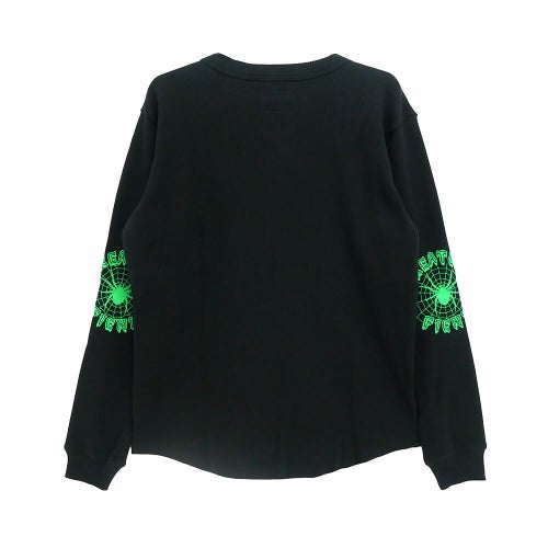 CREATURE LONG SLEEVE クリーチャー ロングスリーブTシャツ WEB THERMAL TOP BLACK/GREEN スケートボード スケボー 4