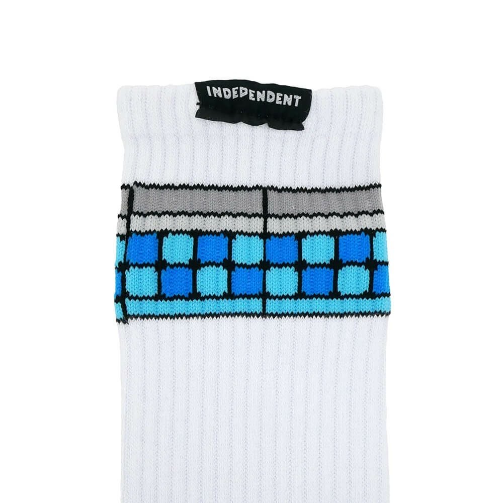 INDEPENDENT SOCKS インディペンデント ソックス 靴下 TILE SPAN WHITE