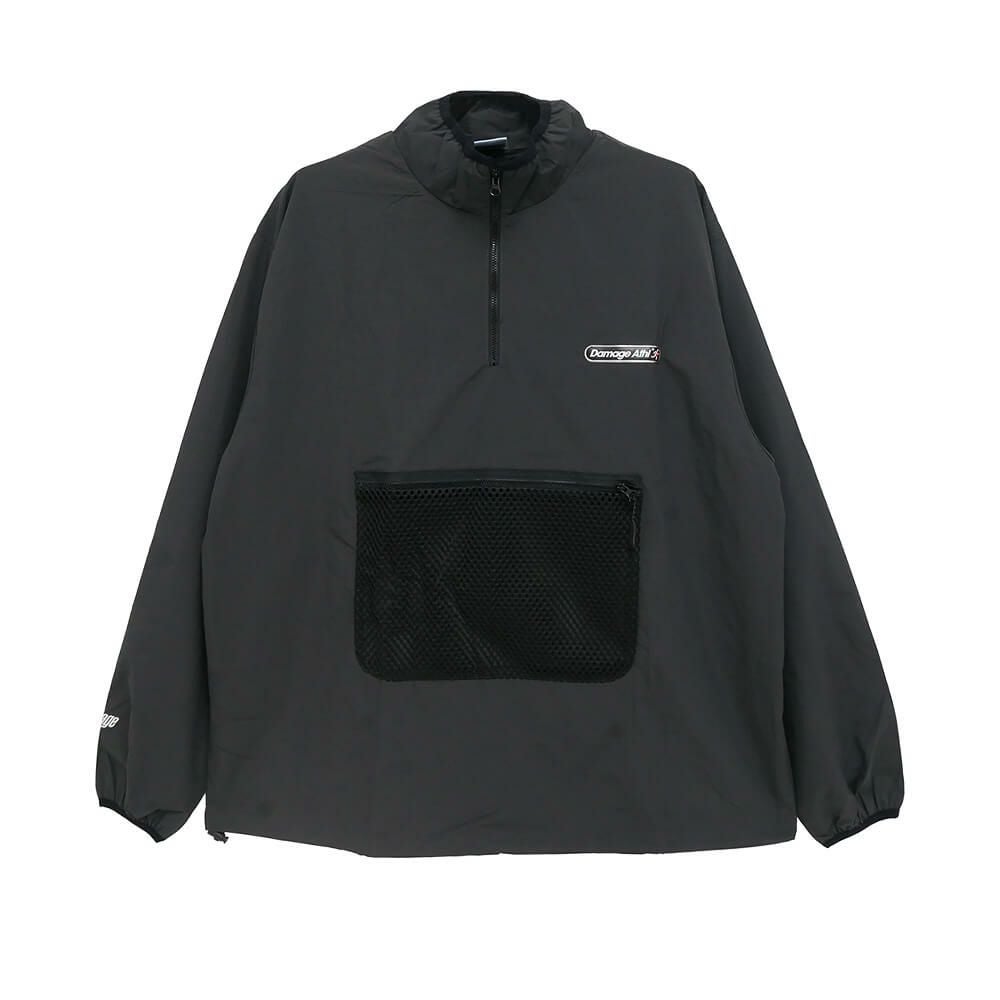 DAMAGE JACKET ダメージ ジャケット TUNDRA 1/4 ZIP BLACK スケートボード スケボー 