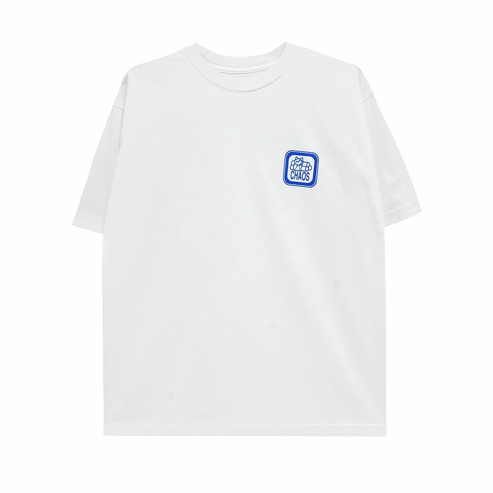 411VM T-SHIRT フォーワンワンビデオマガジン Tシャツ CHAOS GARMENT WHITE スケートボード スケボー 