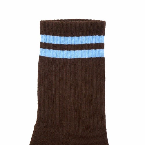 POLAR SOCKS ポーラー ソックス 靴下 HAPPY SAD RIB BROWN/BLUE スケートボード スケボー 4