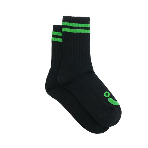 POLAR SOCKS ポーラー ソックス 靴下 HAPPY SAD RIB BLACK/GREEN スケートボード スケボー 3