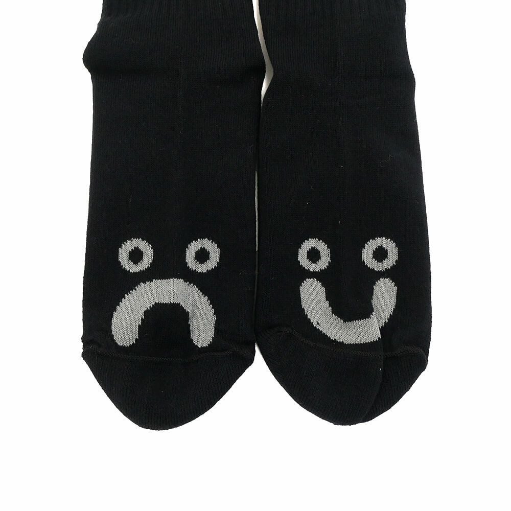 POLAR SOCKS ポーラー ソックス 靴下 HAPPY SAD RIB BLACK/GREY スケートボード スケボー 5