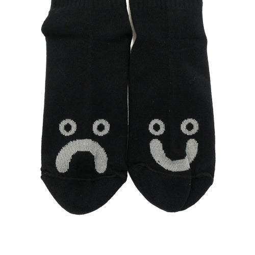 POLAR SOCKS ポーラー ソックス 靴下 HAPPY SAD RIB BLACK/GREY スケートボード スケボー 5