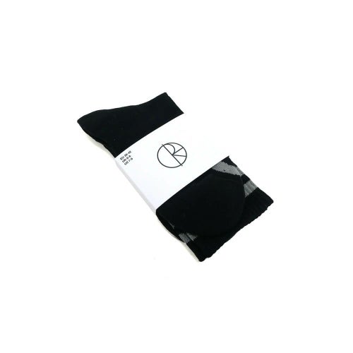 POLAR SOCKS ポーラー ソックス 靴下 HAPPY SAD RIB BLACK/GREY スケートボード スケボー 6