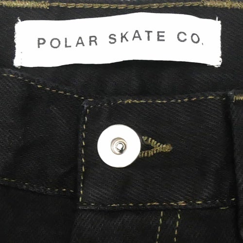POLAR JEANS ポーラー パンツ ジーンズ 93! DENIM CONTRAST STITCHING BLACK/DARK OLIVE スケートボード スケボー 2