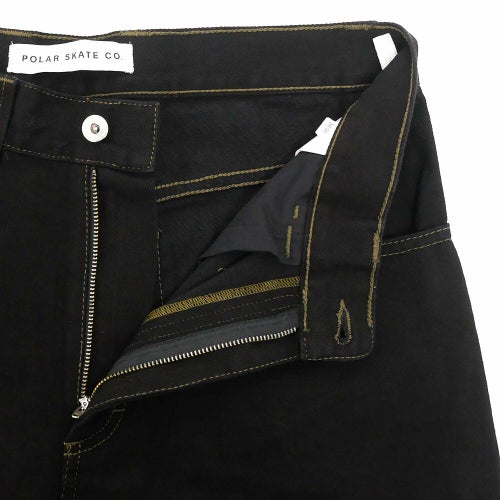 POLAR JEANS ポーラー パンツ ジーンズ 93! DENIM CONTRAST STITCHING BLACK/DARK OLIVE スケートボード スケボー 3
