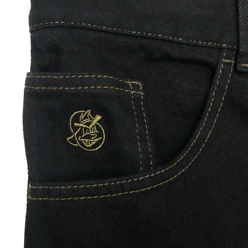 POLAR JEANS ポーラー パンツ ジーンズ 93! DENIM CONTRAST STITCHING BLACK/DARK OLIVE スケートボード スケボー 7