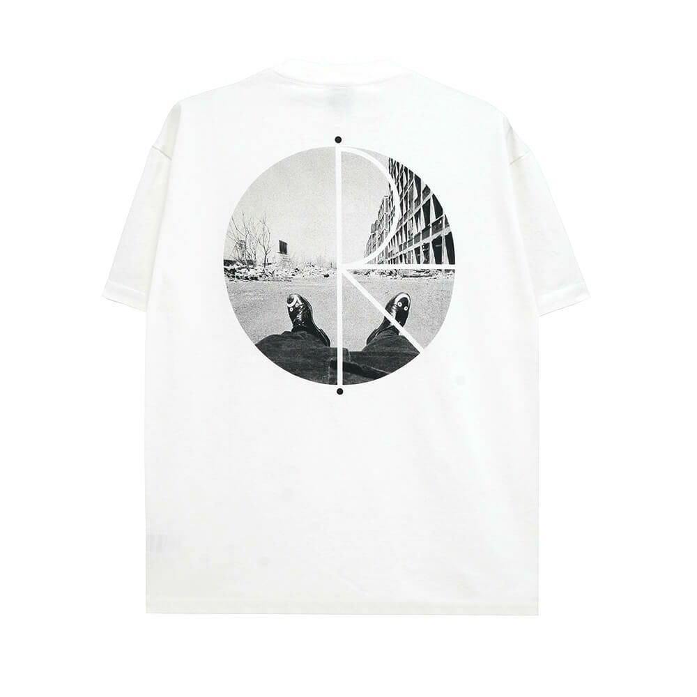 POLAR T-SHIRT ポーラー Tシャツ FILL LOGO HAPPY SAD WHITE スケートボード スケボー 