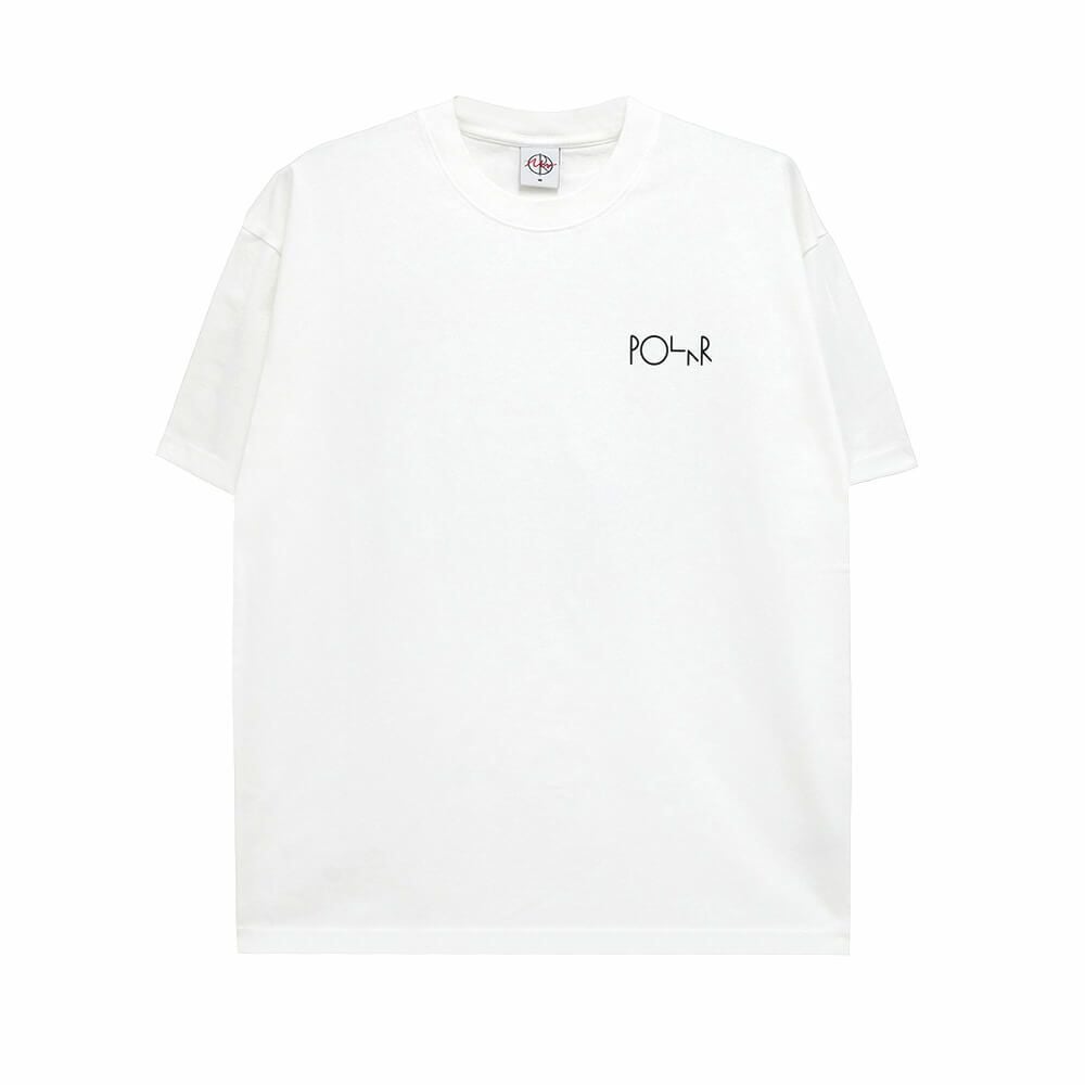 POLAR T-SHIRT ポーラー Tシャツ FILL LOGO HAPPY SAD WHITE スケートボード スケボー 1