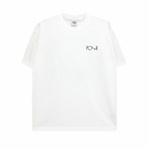 POLAR T-SHIRT ポーラー Tシャツ FILL LOGO HAPPY SAD WHITE スケートボード スケボー 1