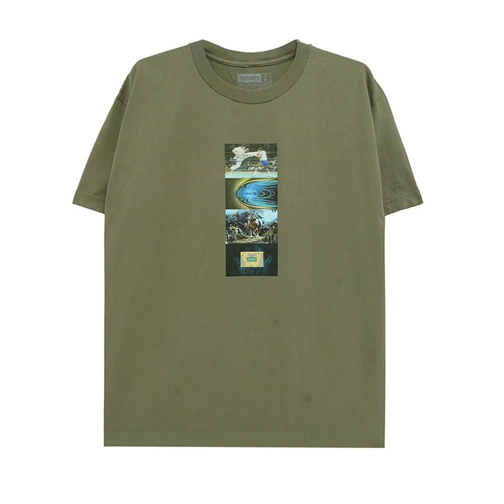 THEORIES T-SHIRT セオリーズ Tシャツ HAND OF THEORIES OLIVE