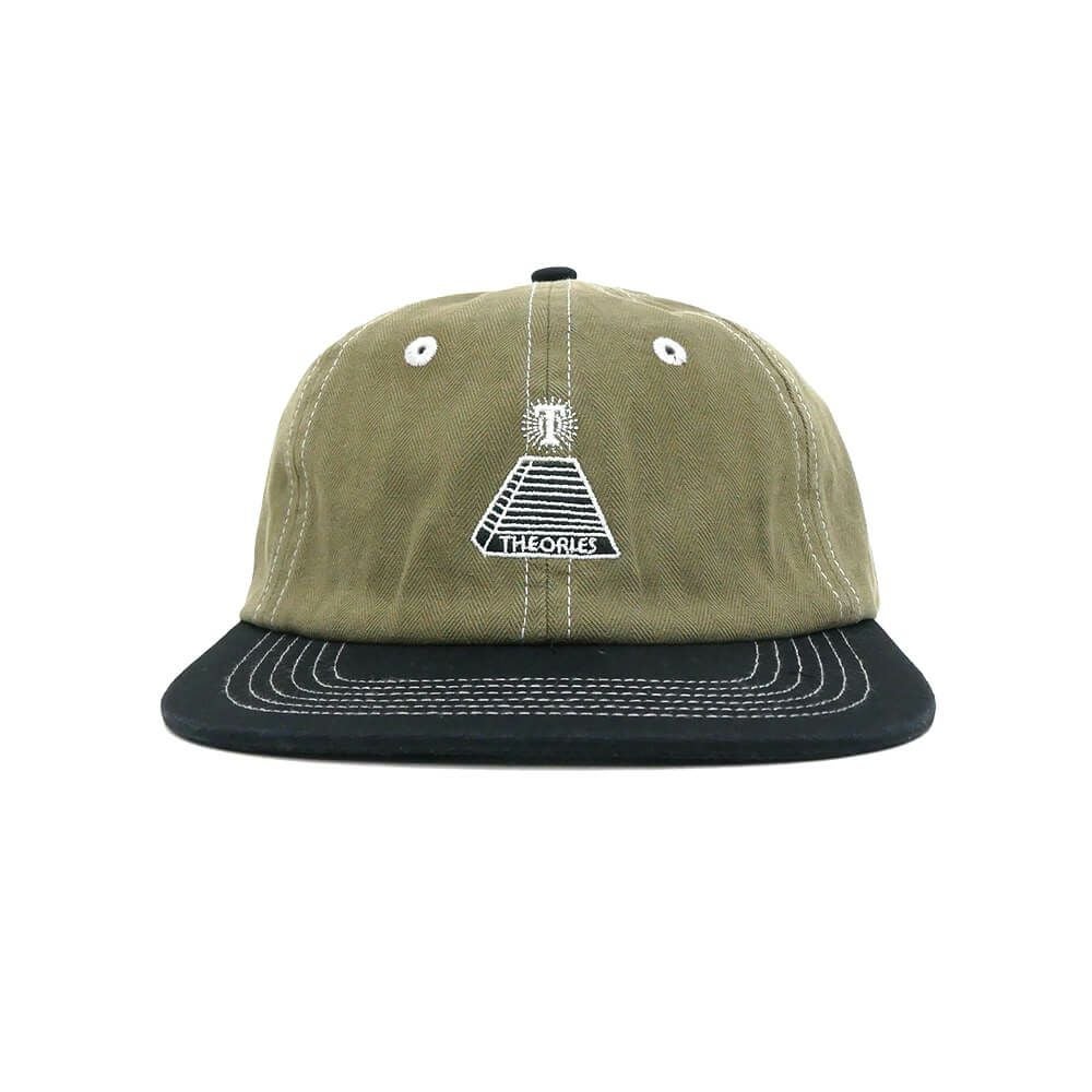 THEORIES CAP セオリーズ キャップ SCRIBBLE HERRINGBONE STRAPBACK OLIVE/BLACK スケートボード スケボー 1