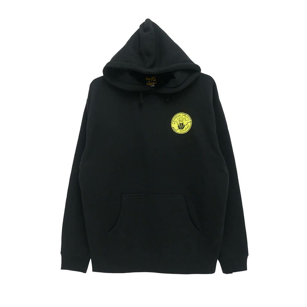 KROOKED HOOD クルキッド パーカー KROOKED x QUARTERSNACKS SNACKMAN BLACK スケートボード スケボー 1