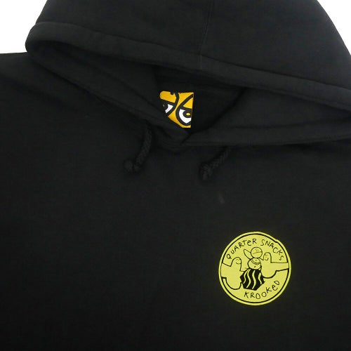 KROOKED HOOD クルキッド パーカー KROOKED x QUARTERSNACKS SNACKMAN BLACK スケートボード スケボー 2