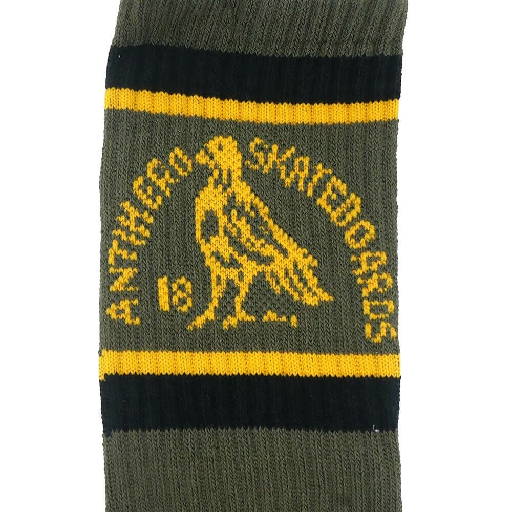 ANTIHERO SOCKS アンチヒーロー ソックス 靴下 CLUB HOUSE OLIVE/GOLD/BLACK スケートボード スケボー 4