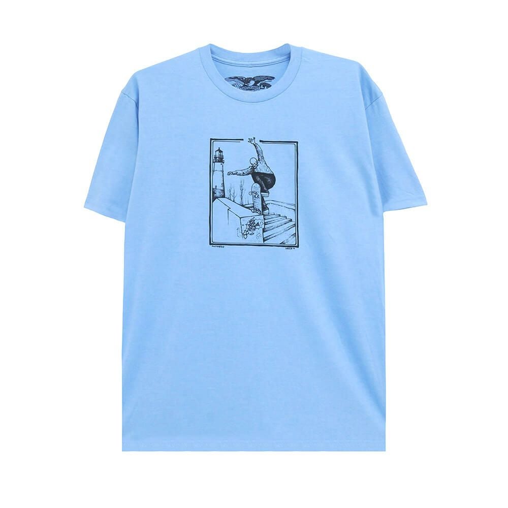 ANTIHERO T-SHIRT アンチヒーロー Tシャツ BA LANCE LIGHT BLUE スケートボード スケボー 