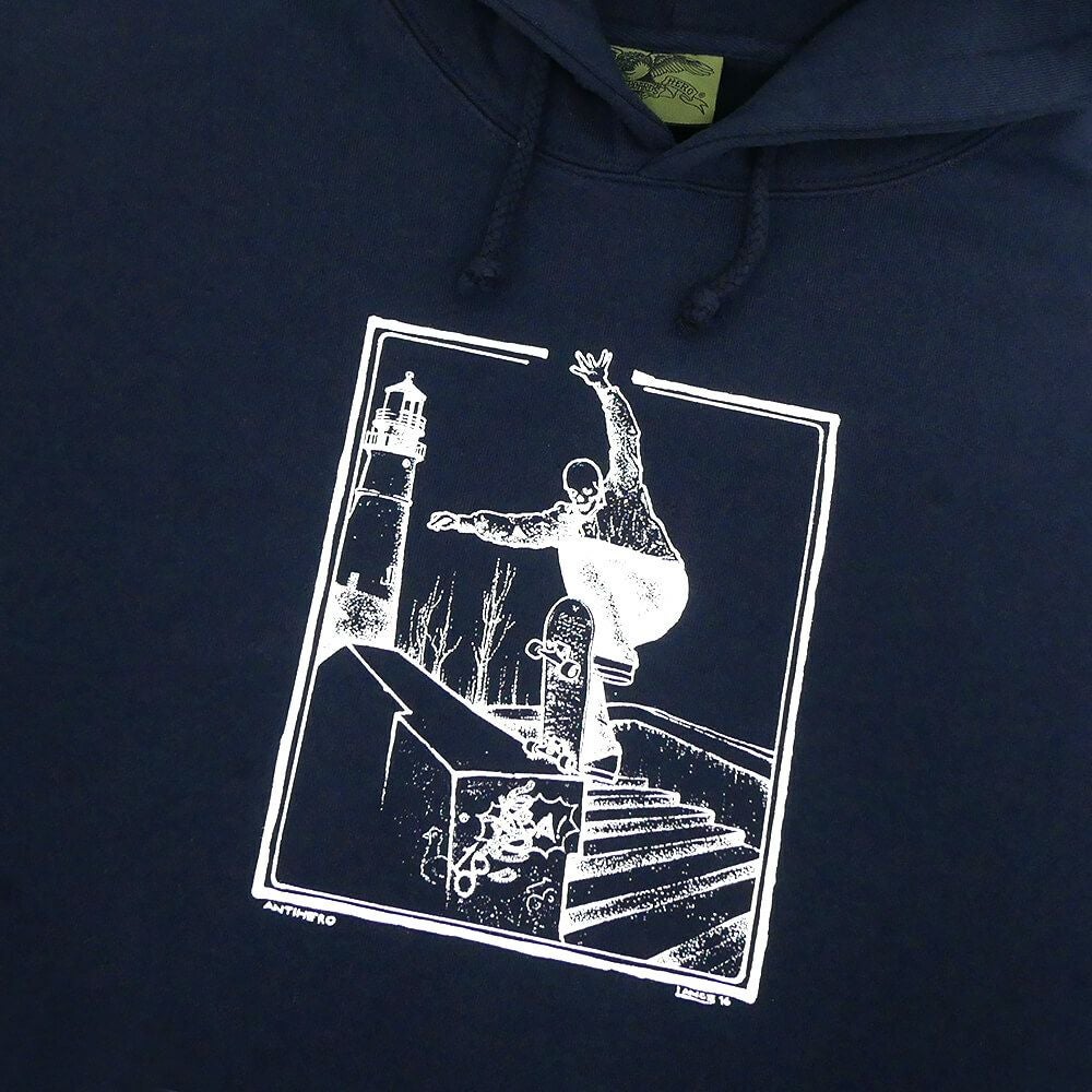 ANTIHERO HOOD アンチヒーロー パーカー BA LANCE NAVY スケートボード スケボー 1