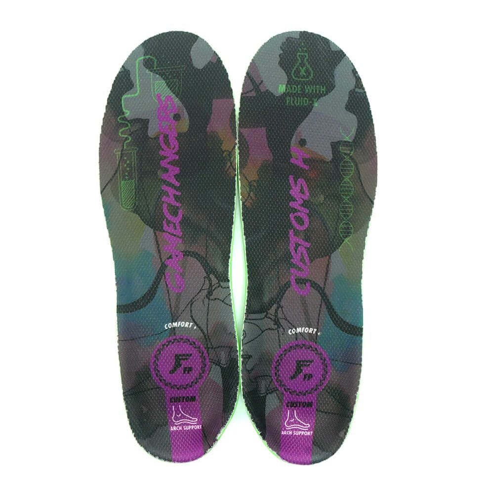 脅威の衝撃吸収 FOOTPRINT INSOLE フットプリント インソール GAME CHANGERS ELITE CUSTOM ORTHOTICS HI BLACK CAMO/PURPLE スケートボード スケボー 1
