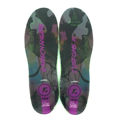 脅威の衝撃吸収 FOOTPRINT INSOLE フットプリント インソール GAME CHANGERS ELITE CUSTOM ORTHOTICS HI BLACK CAMO/PURPLE スケートボード スケボー 1