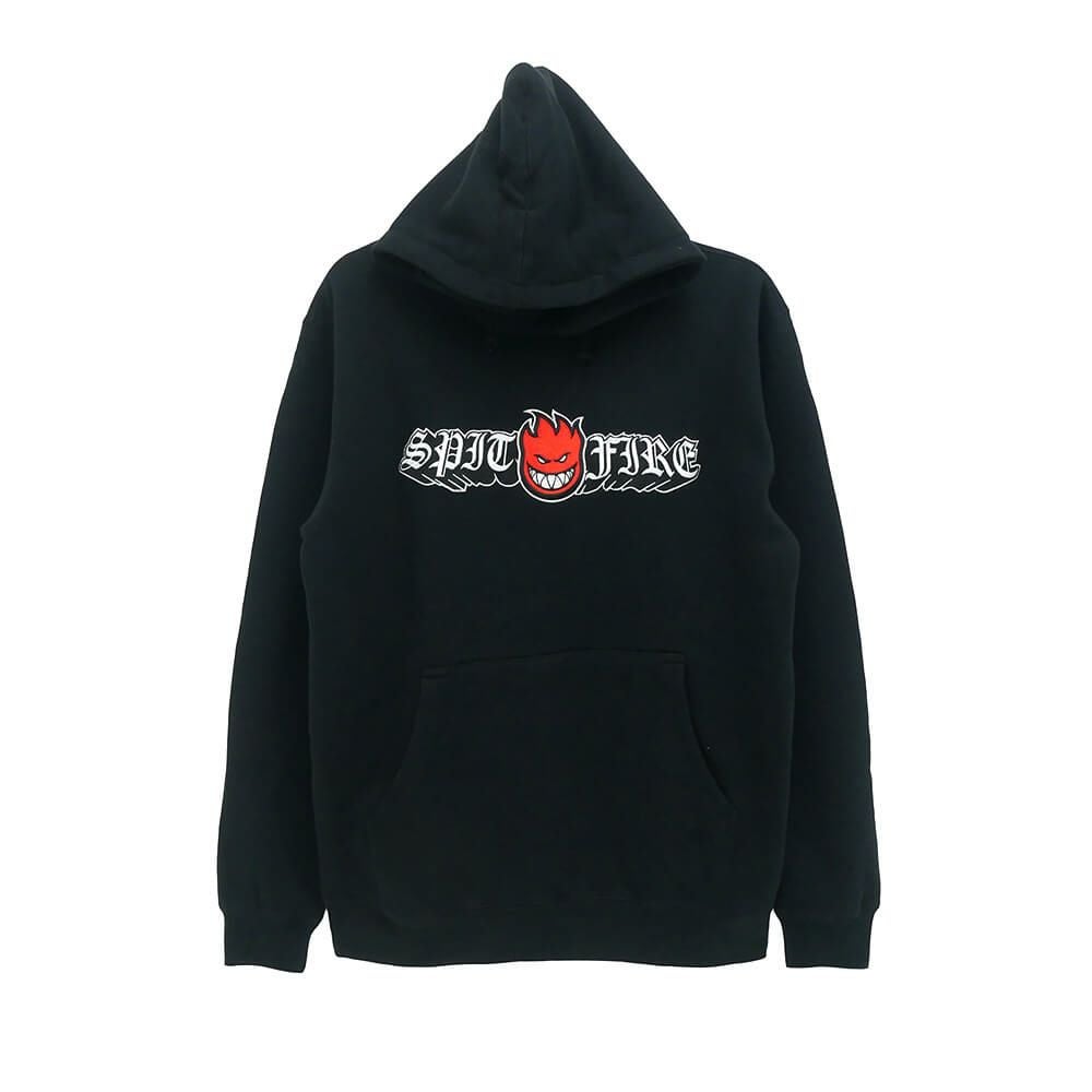 SPITFIRE HOOD スピットファイヤー パーカー OLD E DROP BIGHEAD EMB BLACK スケートボード スケボー 