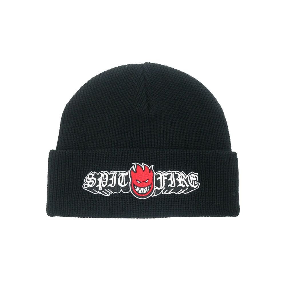 SPITFIRE KNITCAP スピットファイヤー ニットキャップ OLD E DROP BIGHEAD CUFF BEANIE BLACK スケートボード スケボー 