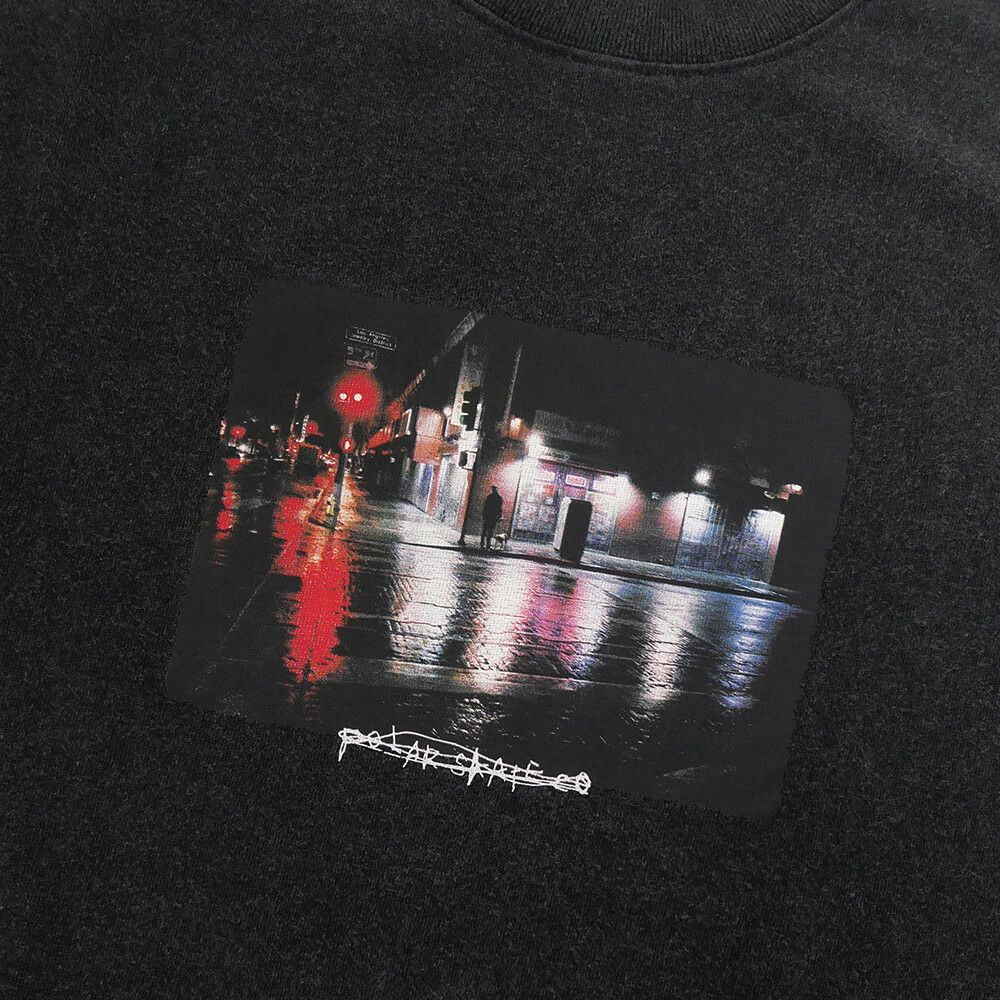 POLAR T-SHIRT ポーラー Tシャツ 5TH ST/LA SILVER BLACK スケートボード スケボー 1