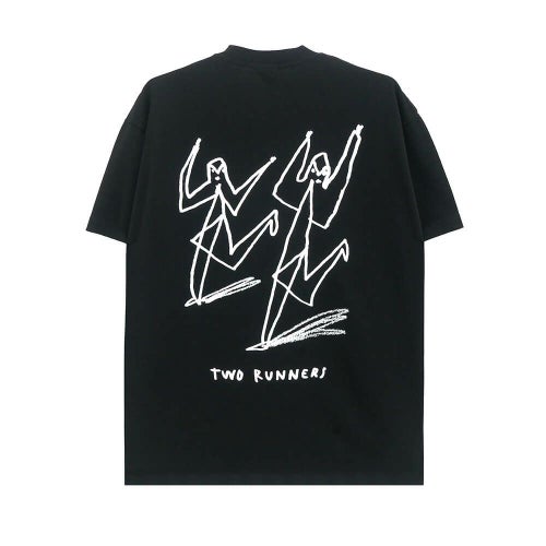 POLAR T-SHIRT ポーラー Tシャツ TWO RUNNERS BLACK スケートボード スケボー 