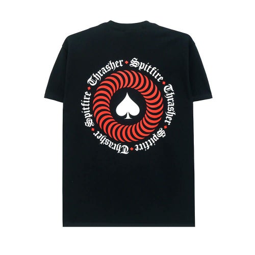 THRASHER T-SHIRT スラッシャー Tシャツ THRASHER x SPITFIRE THE END OATH BLACK（US企画） スケートボード スケボー 