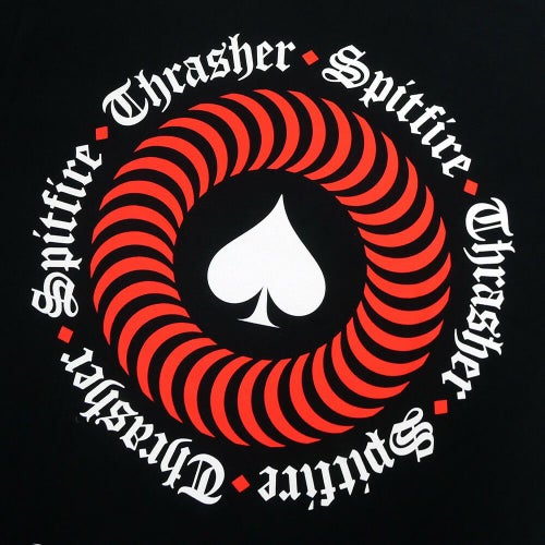 THRASHER T-SHIRT スラッシャー Tシャツ THRASHER x SPITFIRE THE END OATH BLACK（US企画） スケートボード スケボー 3